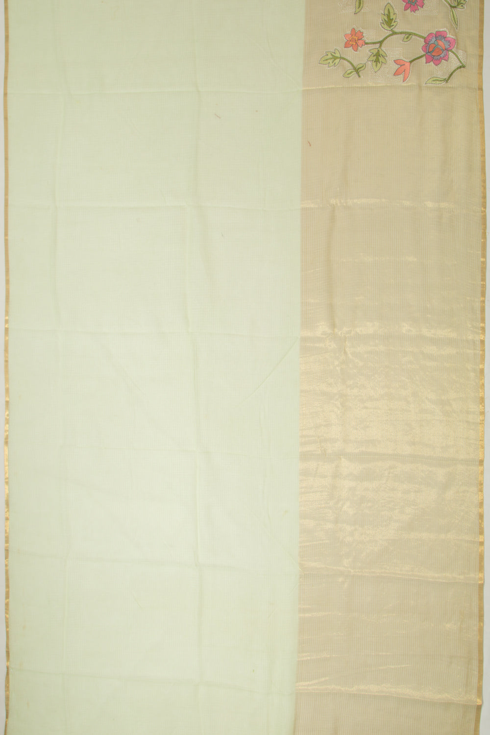 Kota Soft Silk Plain Pastel Green Saree