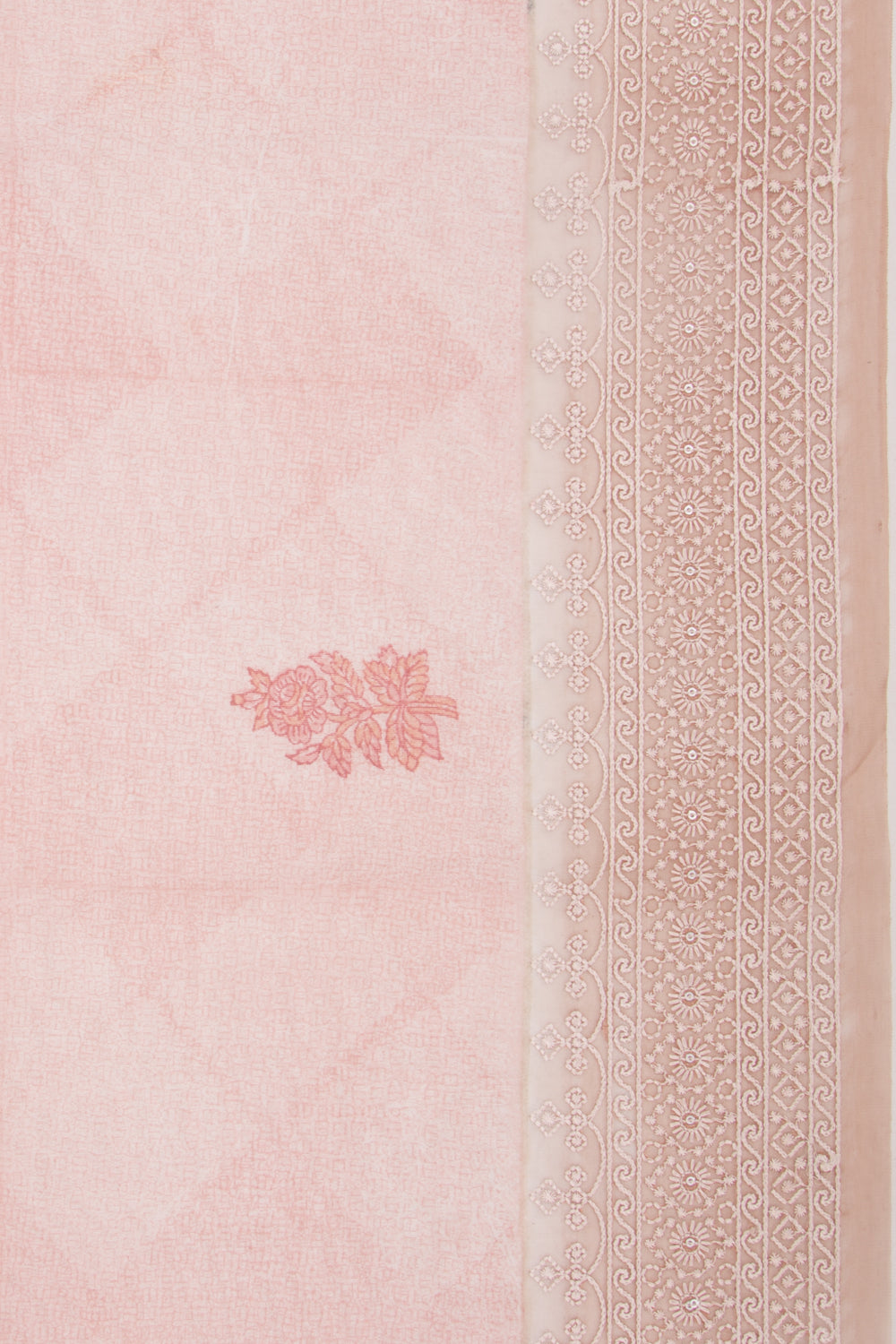 Organza Floral Printed Peach Saree