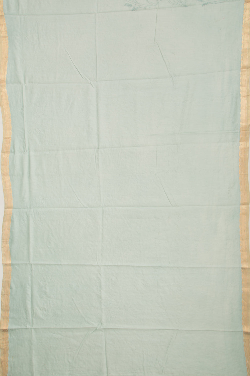Tussar Floral Embroidery Pastel Green Saree
