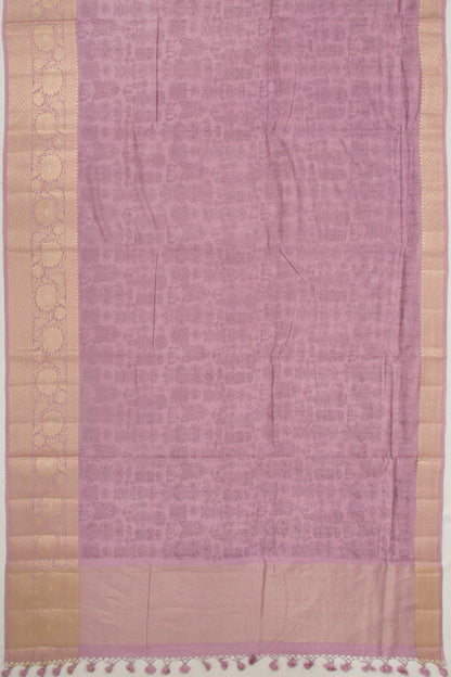 Chanderi Silk Floral Embroidery Lilac Saree
