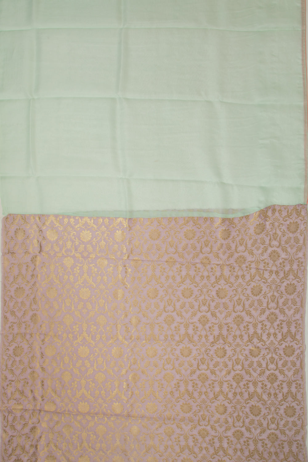 Organza Floral Embroidery Butta Sea Green Saree