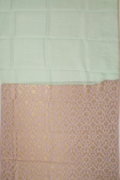 Organza Floral Embroidery Butta Sea Green Saree
