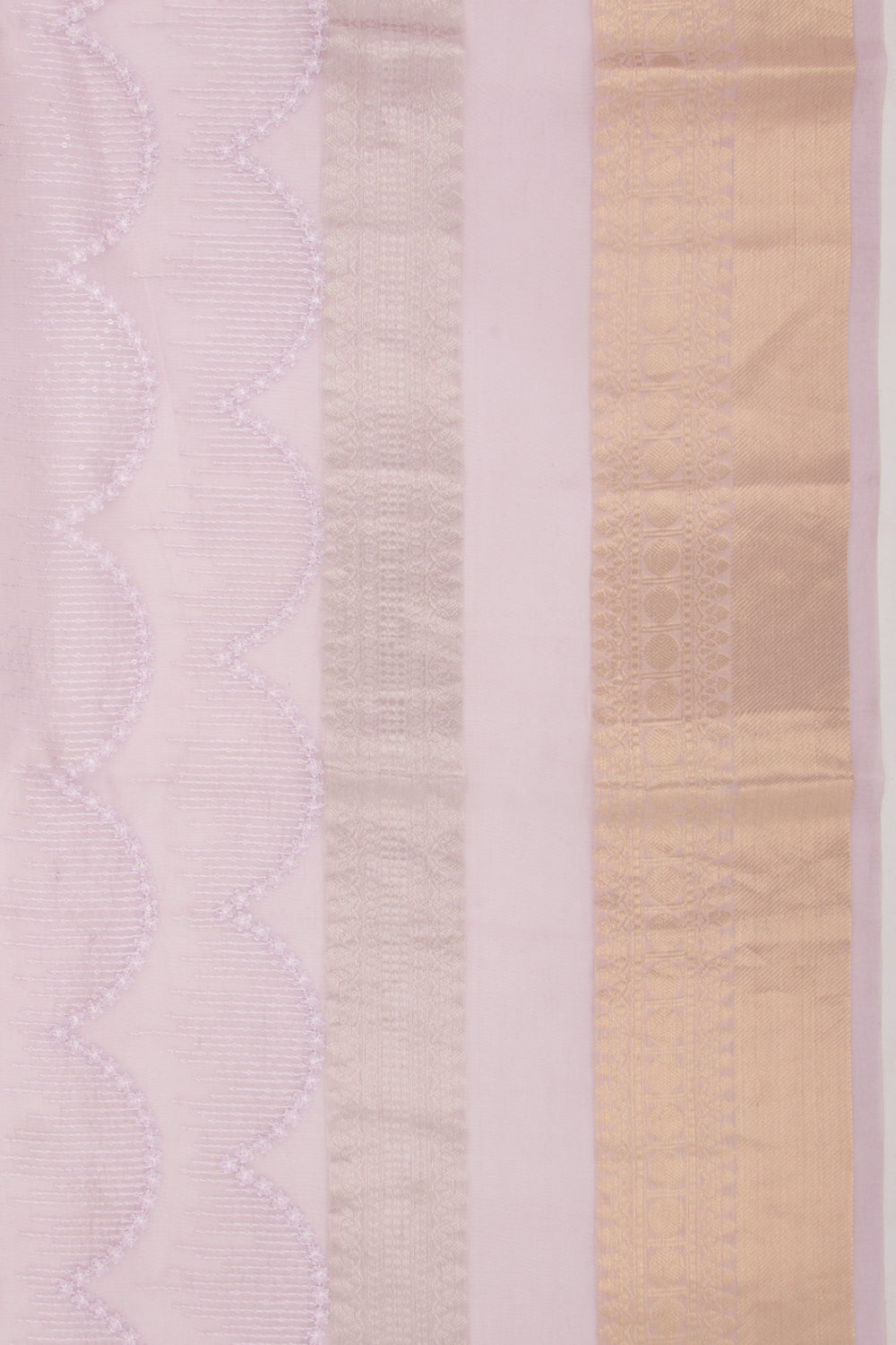 Organza Floral Embroidery Lavender Saree