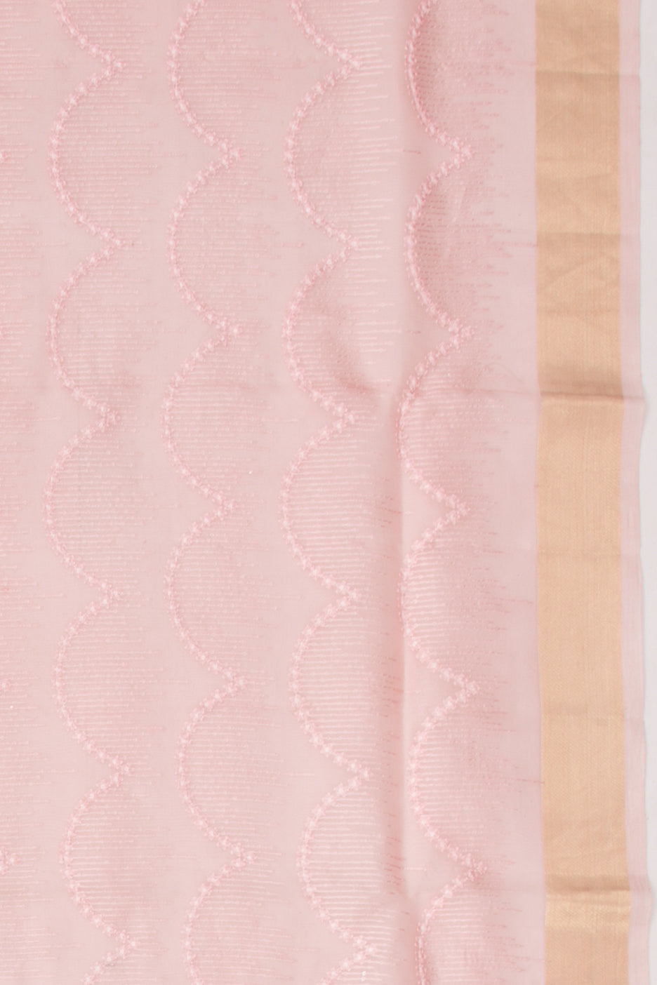 Organza Floral Embroidery Peach Saree