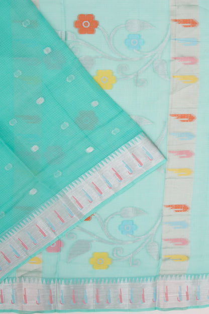Kota Soft Silk Butta Sea Green Saree