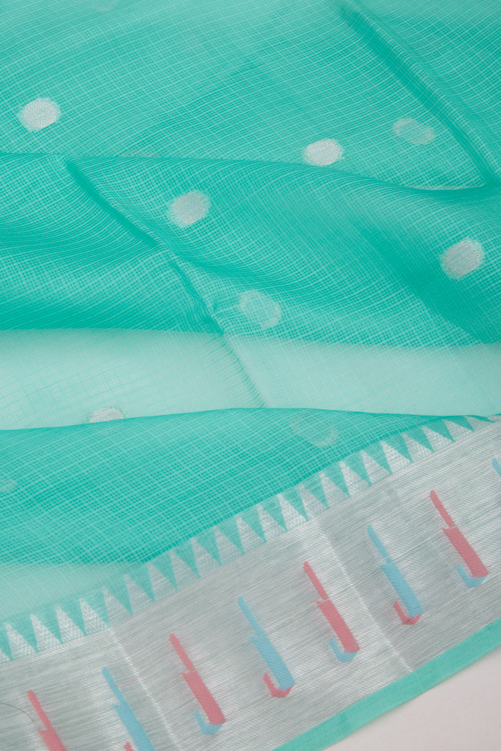 Kota Soft Silk Butta Sea Green Saree