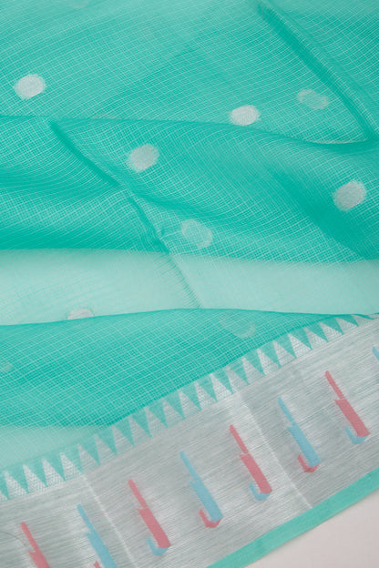 Kota Soft Silk Butta Sea Green Saree