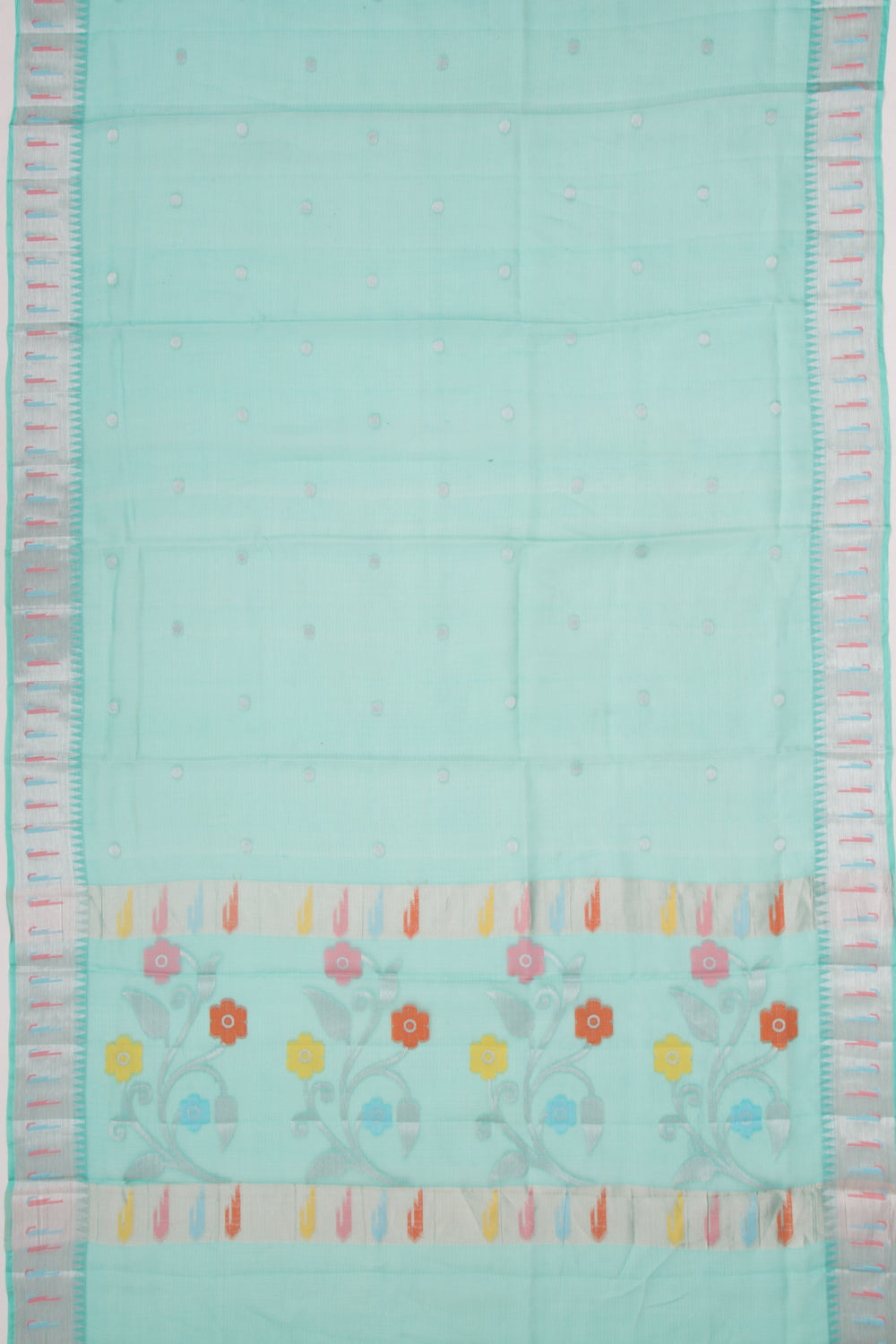 Kota Soft Silk Butta Sea Green Saree