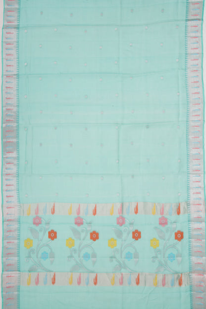 Kota Soft Silk Butta Sea Green Saree