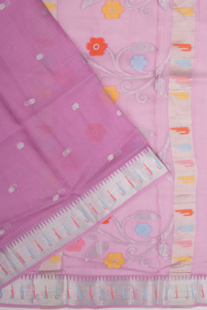 Kota Soft Silk Butta Lavender Saree