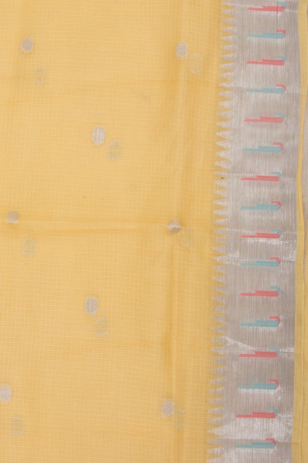 Kota Soft Silk Butta Lemon Yellow Saree