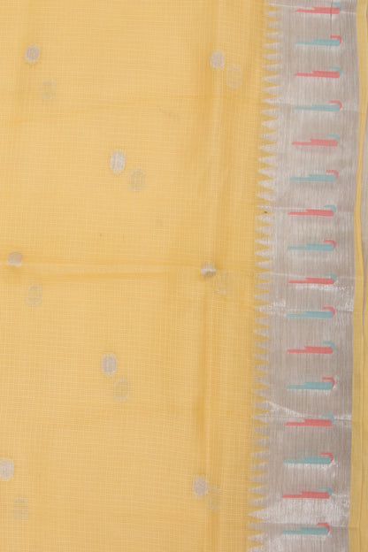 Kota Soft Silk Butta Lemon Yellow Saree