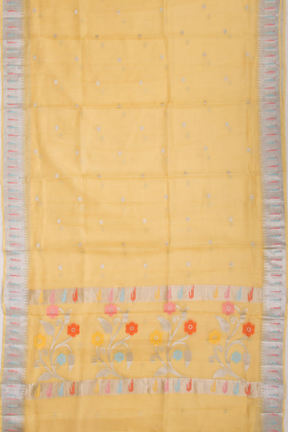 Kota Soft Silk Butta Lemon Yellow Saree
