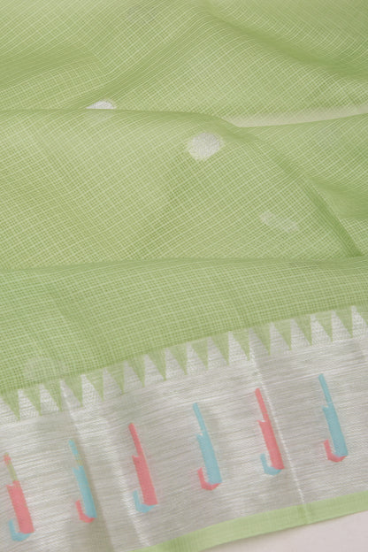 Kota Soft Silk Butta Green Saree