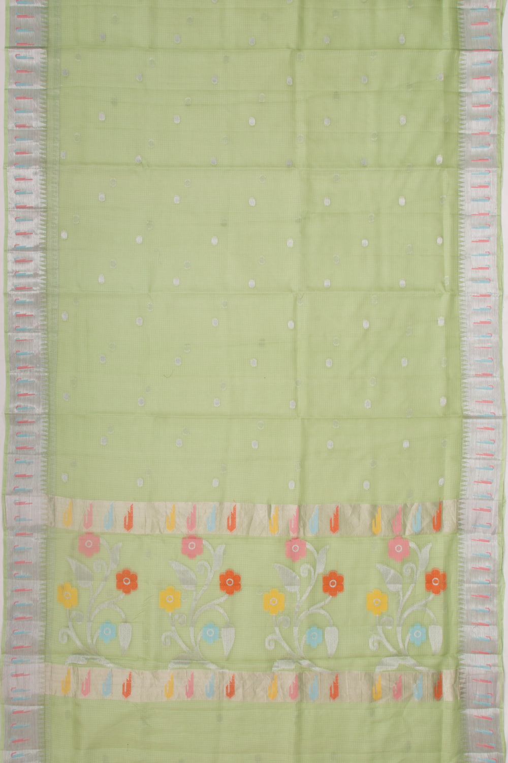 Kota Soft Silk Butta Green Saree