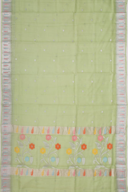 Kota Soft Silk Butta Green Saree
