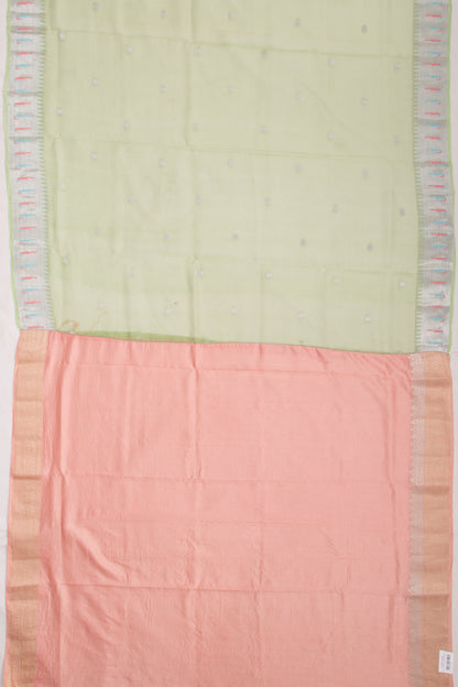 Kota Soft Silk Butta Green Saree