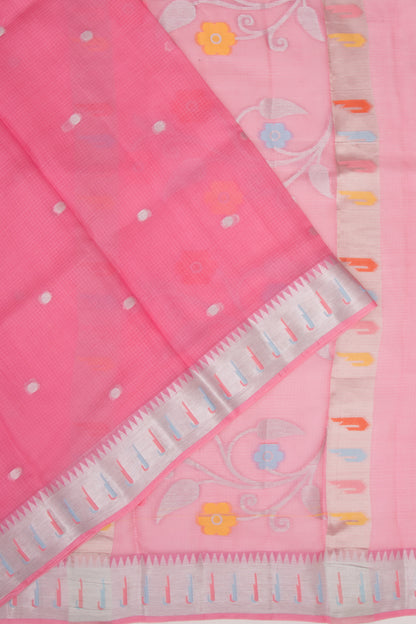Kota Soft Silk Butta Pink Saree