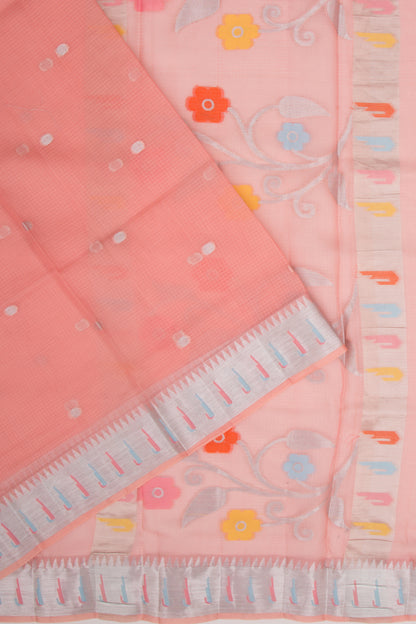 Kota Soft Silk Butta Orange Saree