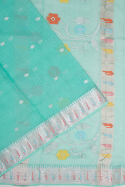 Kota Soft Silk Butta Sea Green Saree