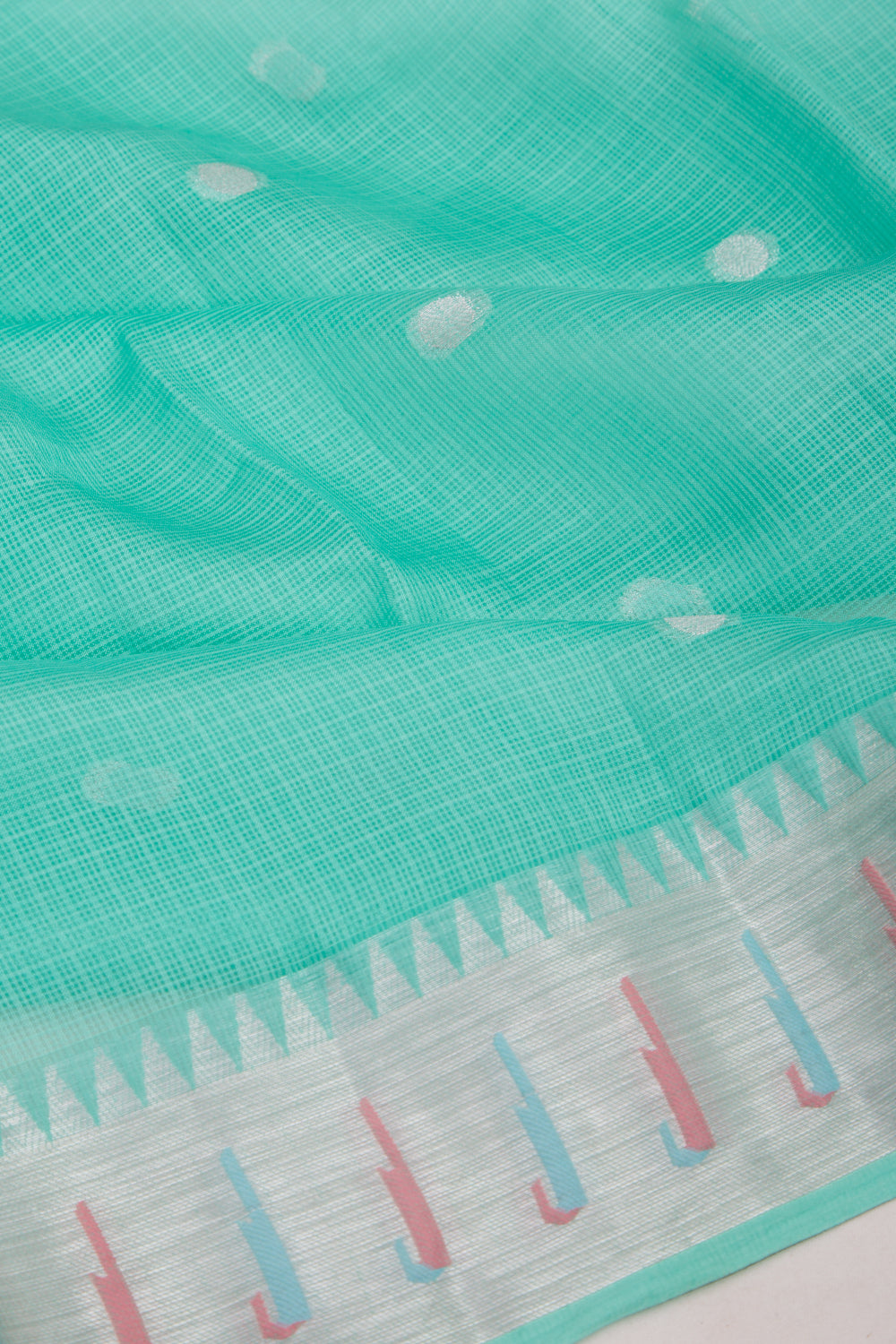 Kota Soft Silk Butta Sea Green Saree