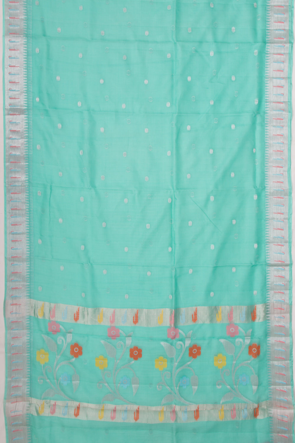 Kota Soft Silk Butta Sea Green Saree