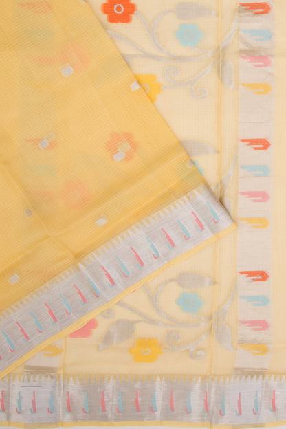 Kota Soft Silk Butta Yellow Saree