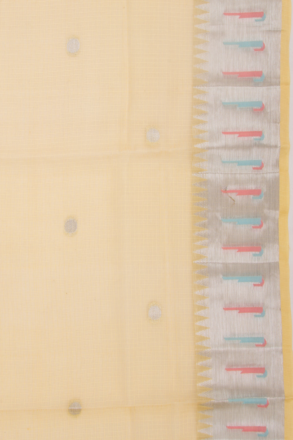 Kota Soft Silk Butta Yellow Saree