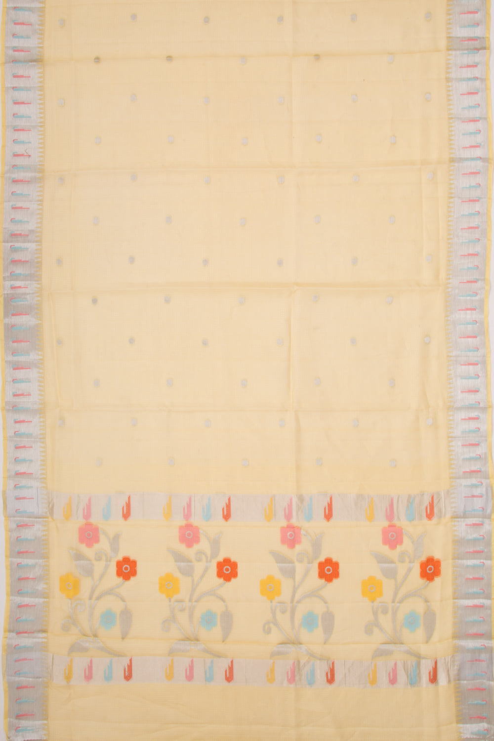 Kota Soft Silk Butta Yellow Saree