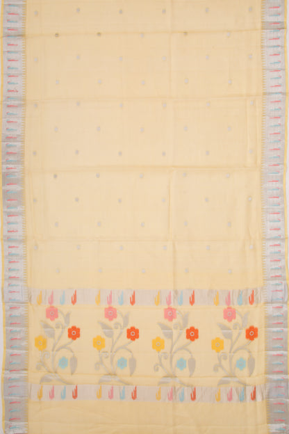 Kota Soft Silk Butta Yellow Saree