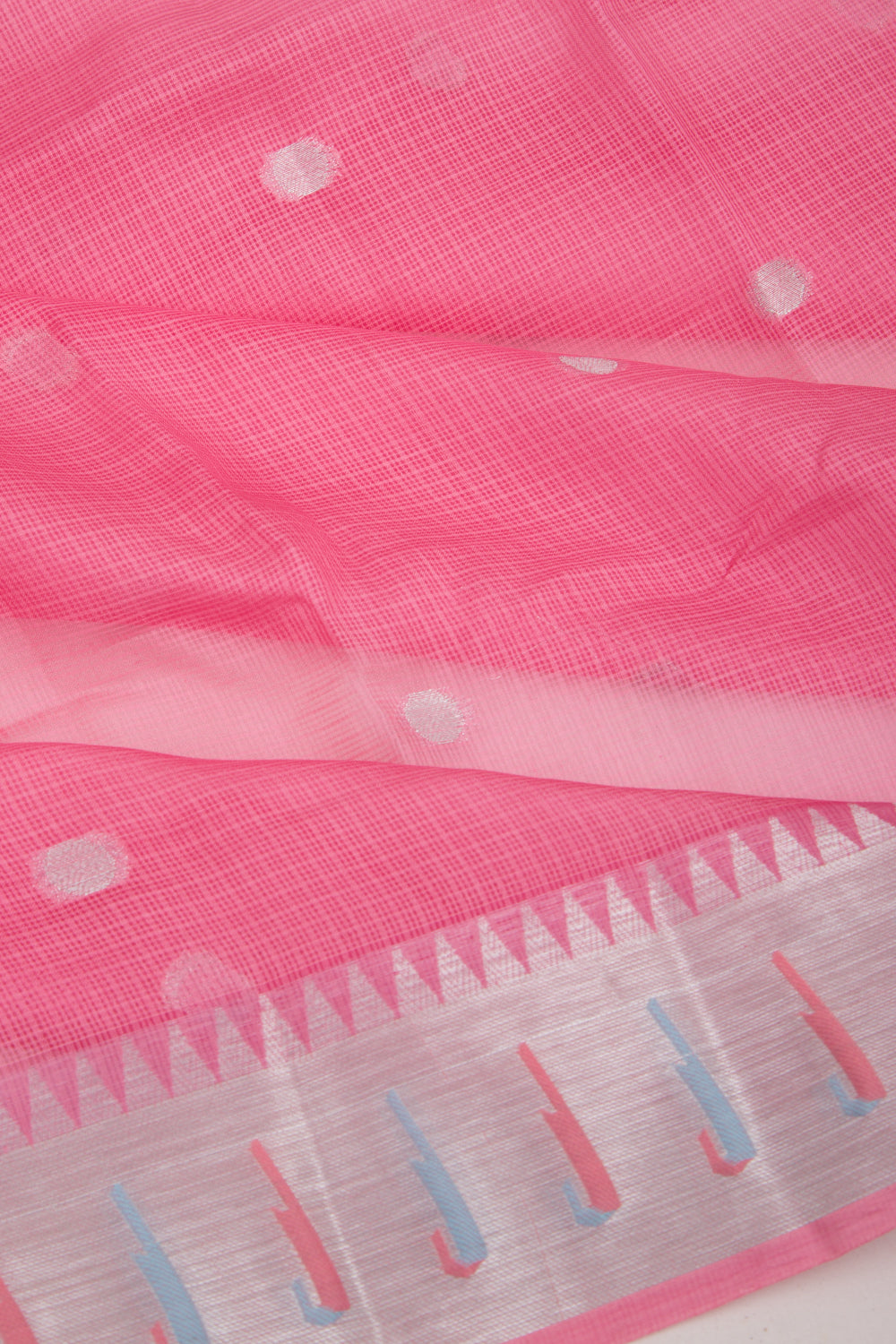 Kota Soft Silk Butta Baby Pink Saree