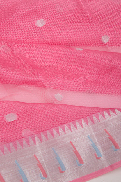 Kota Soft Silk Butta Baby Pink Saree