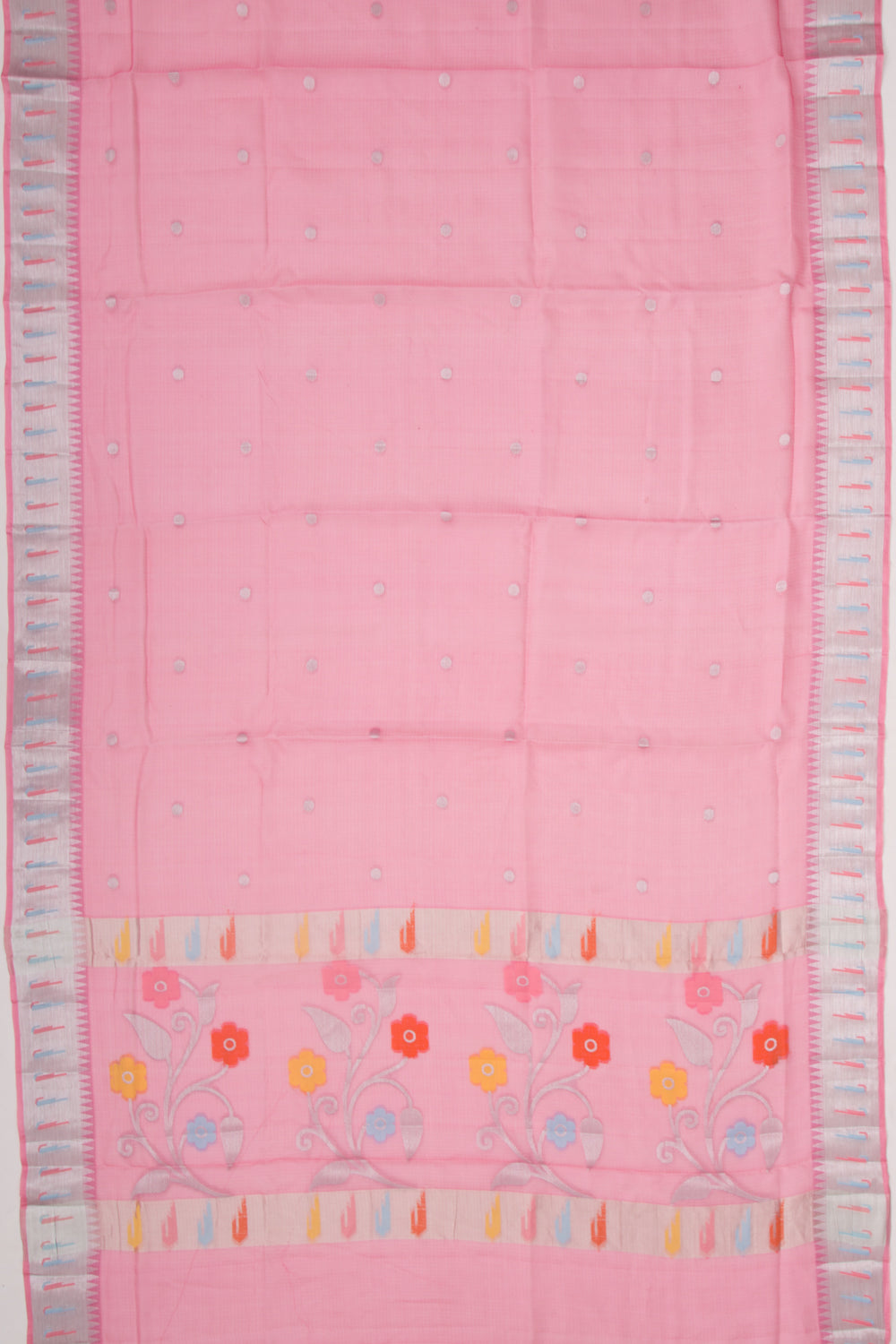 Kota Soft Silk Butta Baby Pink Saree