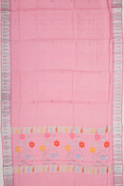 Kota Soft Silk Butta Baby Pink Saree