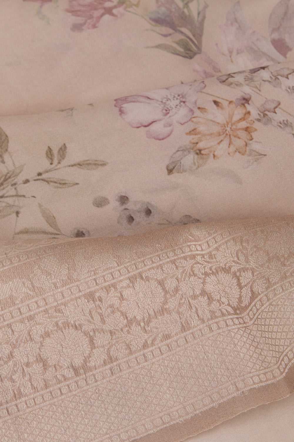 Organza Floral Printed Lilac Saree