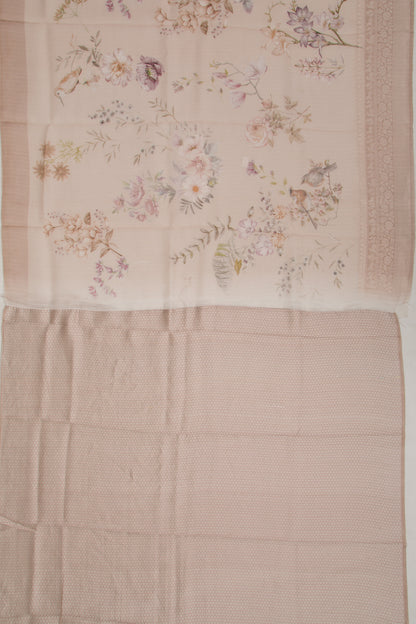 Organza Floral Printed Lilac Saree