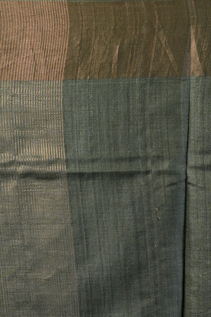 Tussar Floral Printed Green Saree