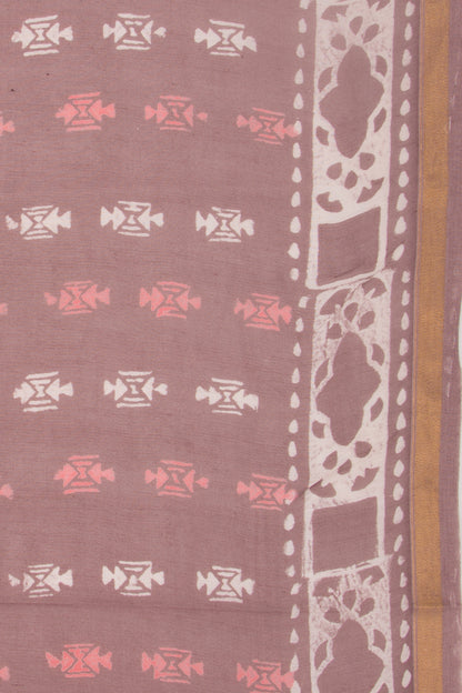 Chanderi Silk Batik Printed Snuff Saree