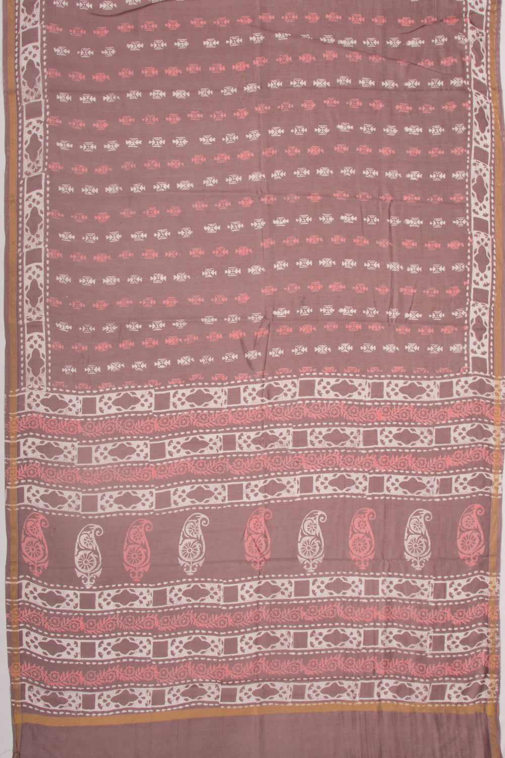 Chanderi Silk Batik Printed Snuff Saree