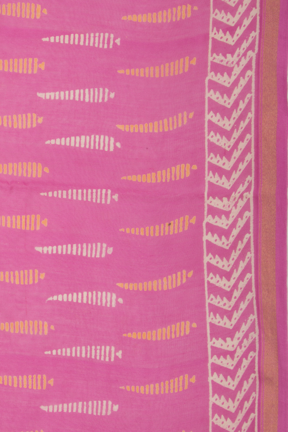 Chanderi Silk Batik Printed Pink Saree