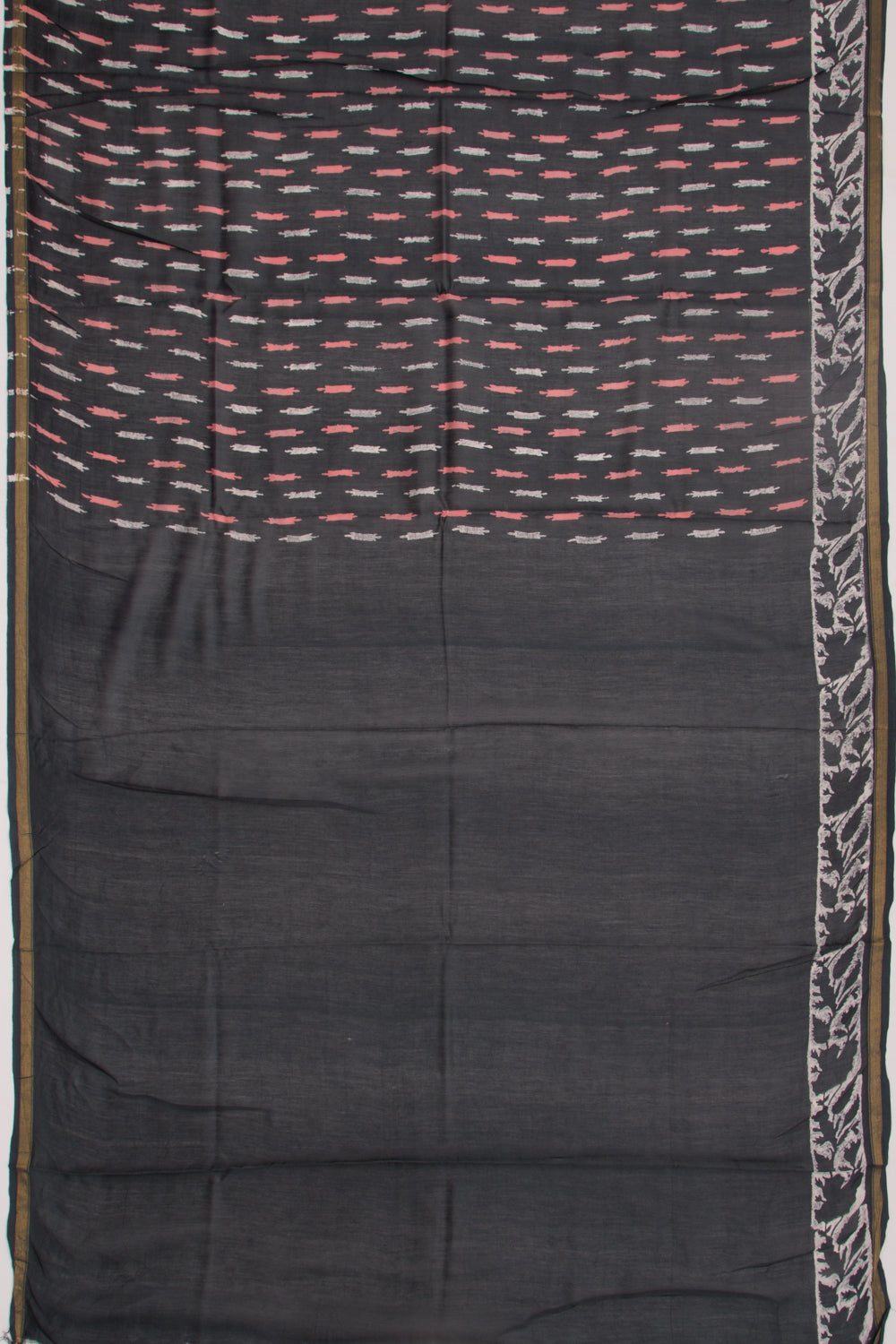 Chanderi Silk Batik Printed Black Saree