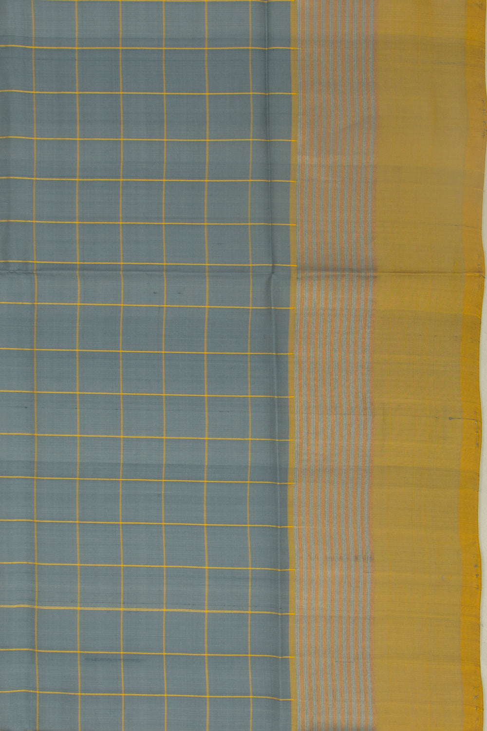 Uppada Silk Checks Grey Saree