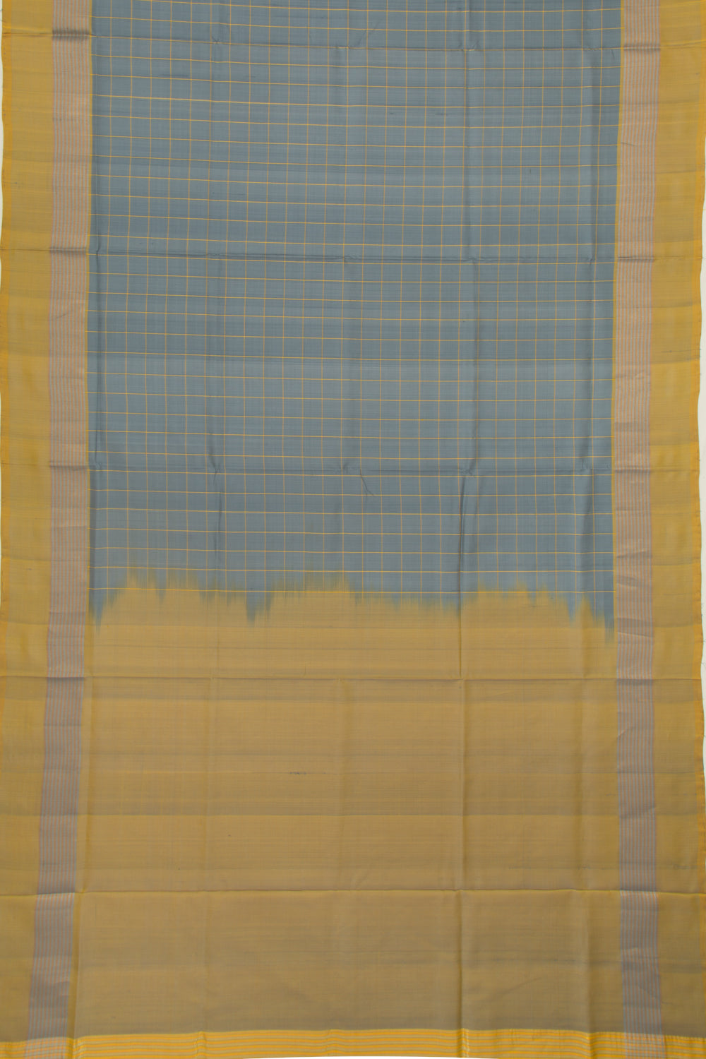 Uppada Silk Checks Grey Saree