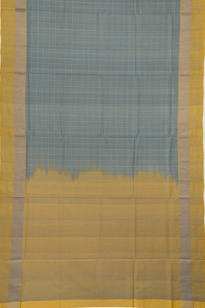 Uppada Silk Checks Grey Saree