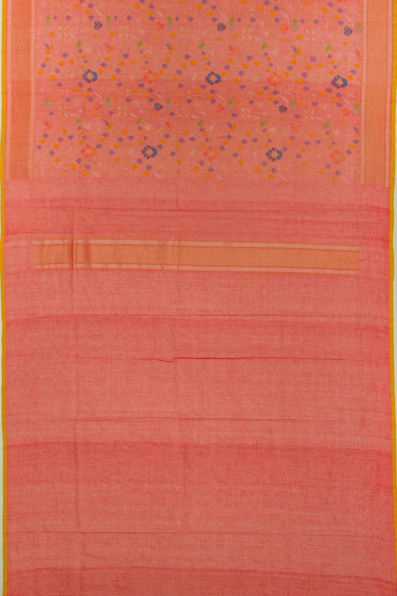 Banarasi Cotton Jamdani Jaal Raktambari Saree