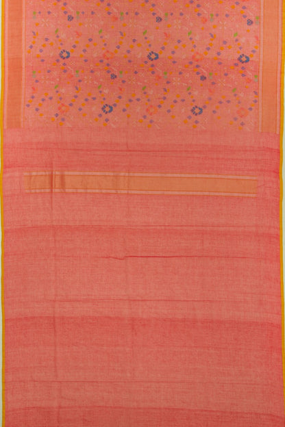 Banarasi Cotton Jamdani Jaal Raktambari Saree