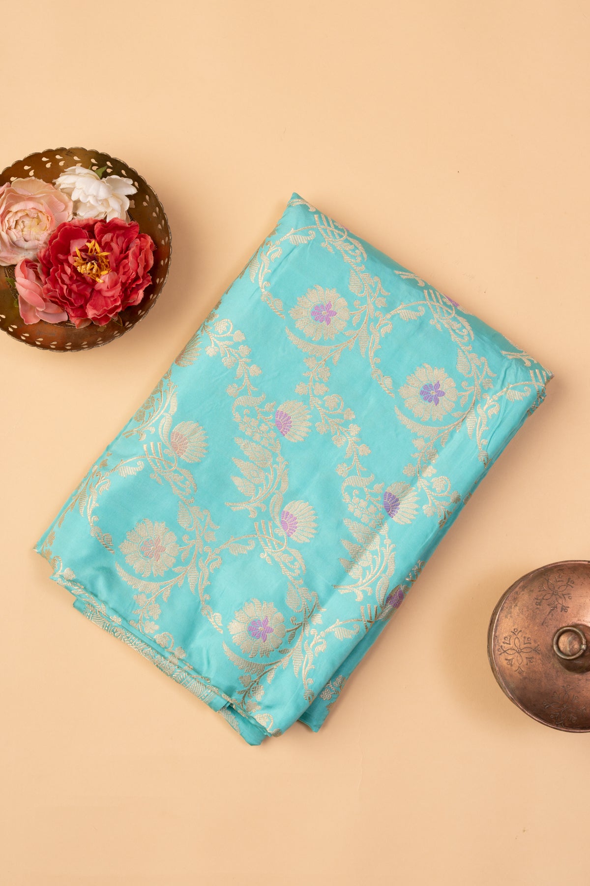 Banarasi Silk Kadwa Jaal Sky Blue Saree