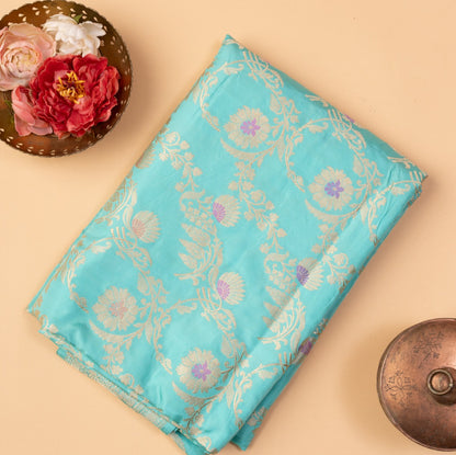 Banarasi Silk Kadwa Jaal Sky Blue Saree