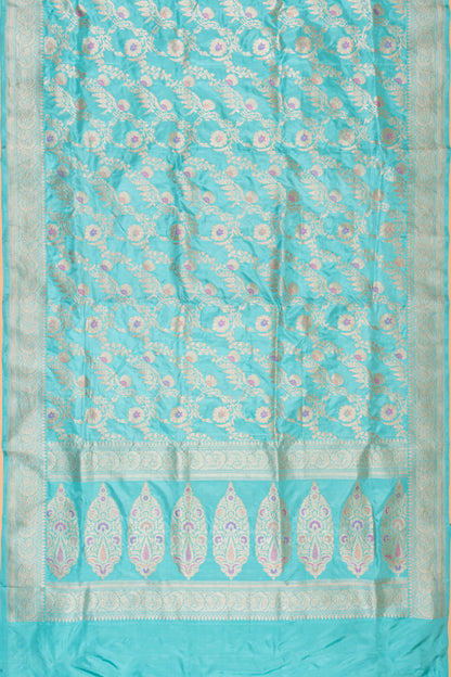 Banarasi Silk Kadwa Jaal Sky Blue Saree