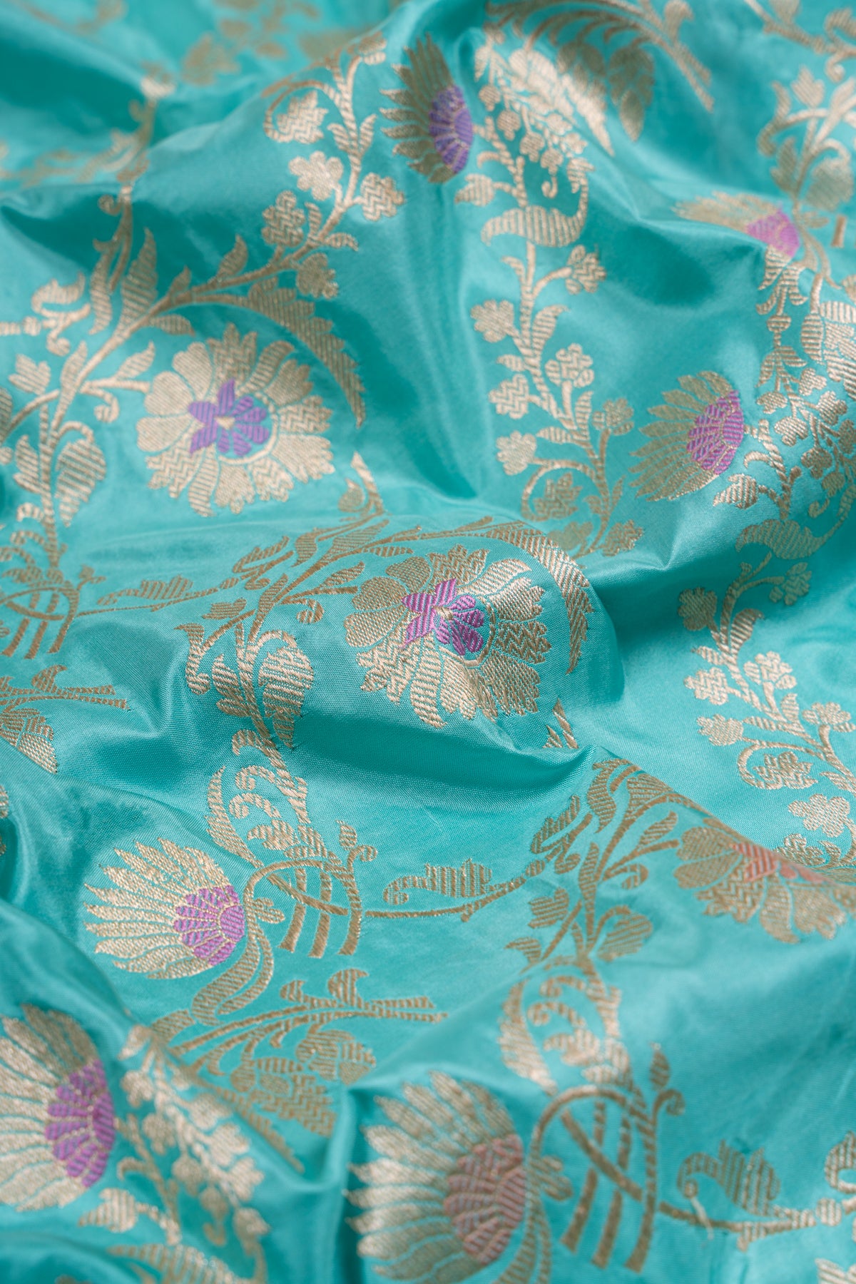 Banarasi Silk Kadwa Jaal Sky Blue Saree